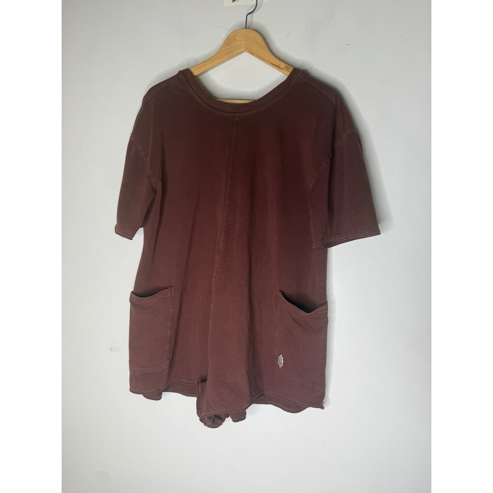 FP Movement Free People Hot Shot Shortall Brown Romper XS